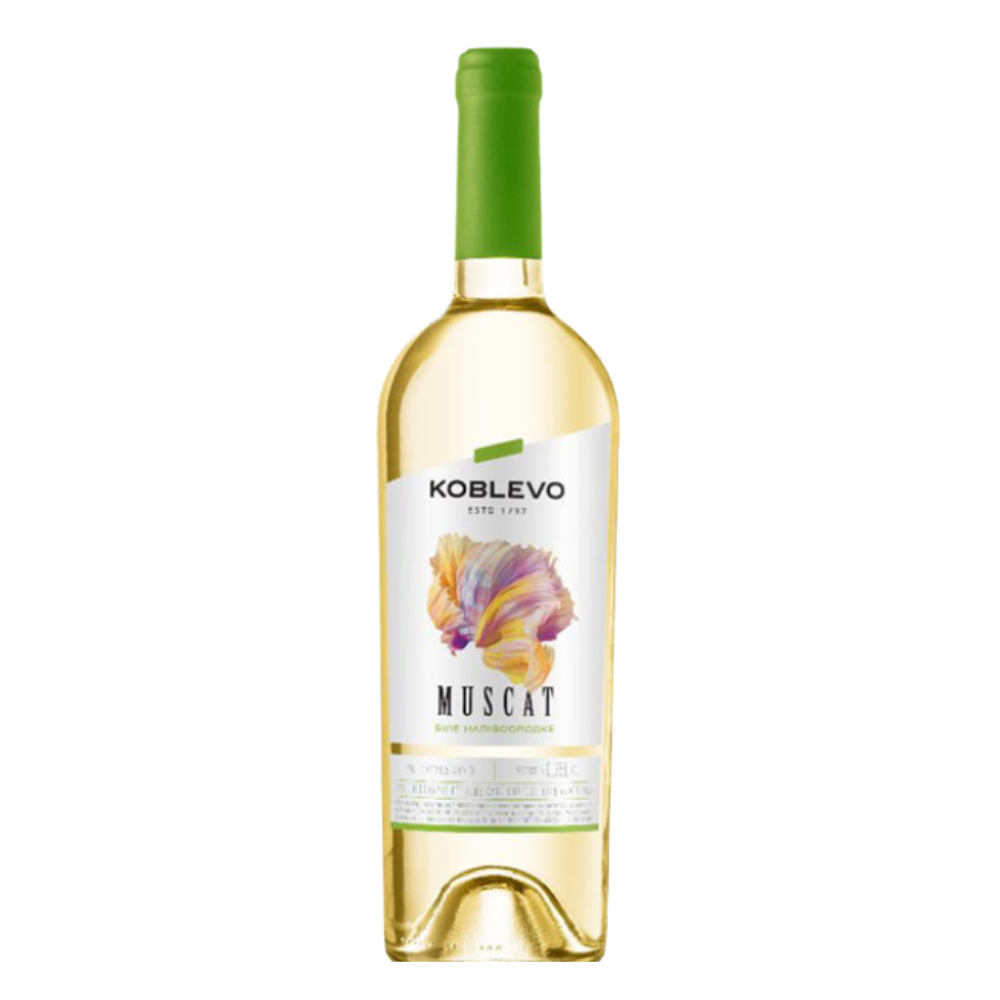 Wino Stołowe Koblevo Muscat BPS 11,5% białe półsłodkie 750 ml