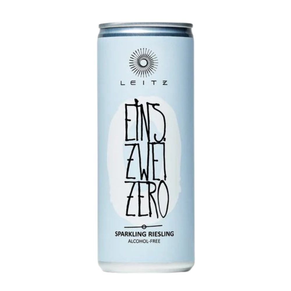 Wino musujące Leitz Eins-Zwei-Zero Sparkling Riesling 0% białe wytrawne 250 ml puszka